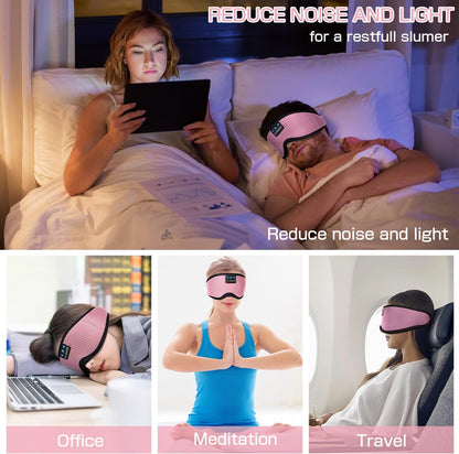 Sleep Headphones, 3D Sleep Mask Bluetooth Wireless Music Eye Mask, Sleeping Headphones for Side Sleepers Sleep Mask with Bluetooth Headphones Ultra-Thin Stereo Speakers Perfect for Sleeping