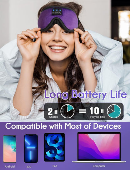 Sleep Headphones, 3D Sleep Mask Bluetooth Wireless Music Eye Mask, Sleeping Headphones for Side Sleepers Sleep Mask with Bluetooth Headphones Ultra-Thin Stereo Speakers Perfect for Sleeping