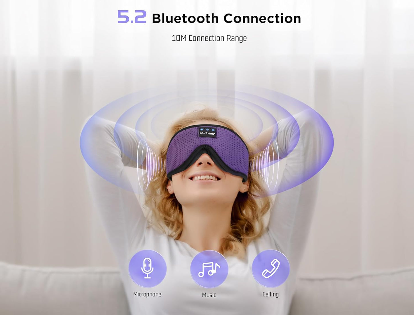 Sleep Headphones, 3D Sleep Mask Bluetooth Wireless Music Eye Mask, Sleeping Headphones for Side Sleepers Sleep Mask with Bluetooth Headphones Ultra-Thin Stereo Speakers Perfect for Sleeping