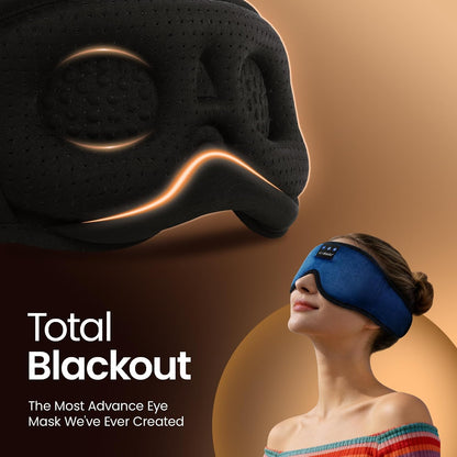 Sleep Headphones, 3D Sleep Mask Bluetooth Wireless Music Eye Mask, Sleeping Headphones for Side Sleepers Sleep Mask with Bluetooth Headphones Ultra-Thin Stereo Speakers Perfect for Sleeping