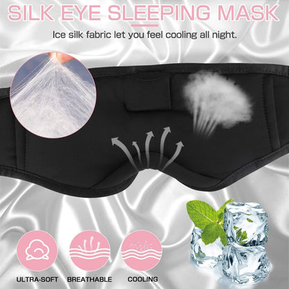 Sleep Headphones, 3D Sleep Mask Bluetooth Wireless Music Eye Mask, Sleeping Headphones for Side Sleepers Sleep Mask with Bluetooth Headphones Ultra-Thin Stereo Speakers Perfect for Sleeping