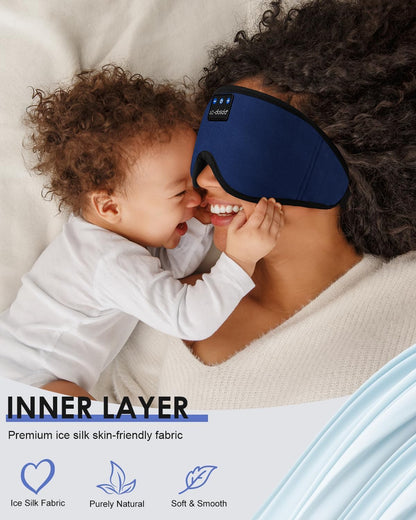 Sleep Headphones, 3D Sleep Mask Bluetooth Wireless Music Eye Mask, Sleeping Headphones for Side Sleepers Sleep Mask with Bluetooth Headphones Ultra-Thin Stereo Speakers Perfect for Sleeping