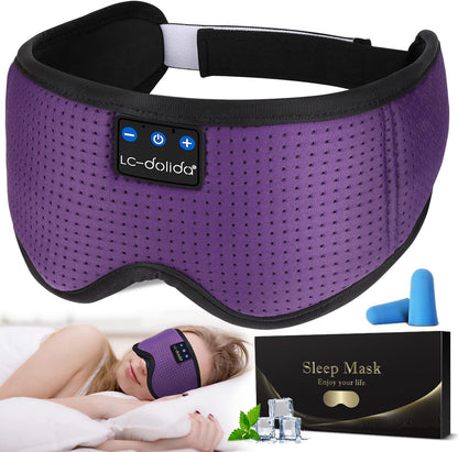 Sleep Headphones, 3D Sleep Mask Bluetooth Wireless Music Eye Mask, Sleeping Headphones for Side Sleepers Sleep Mask with Bluetooth Headphones Ultra-Thin Stereo Speakers Perfect for Sleeping