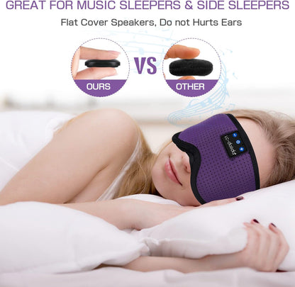 Sleep Headphones, 3D Sleep Mask Bluetooth Wireless Music Eye Mask, Sleeping Headphones for Side Sleepers Sleep Mask with Bluetooth Headphones Ultra-Thin Stereo Speakers Perfect for Sleeping