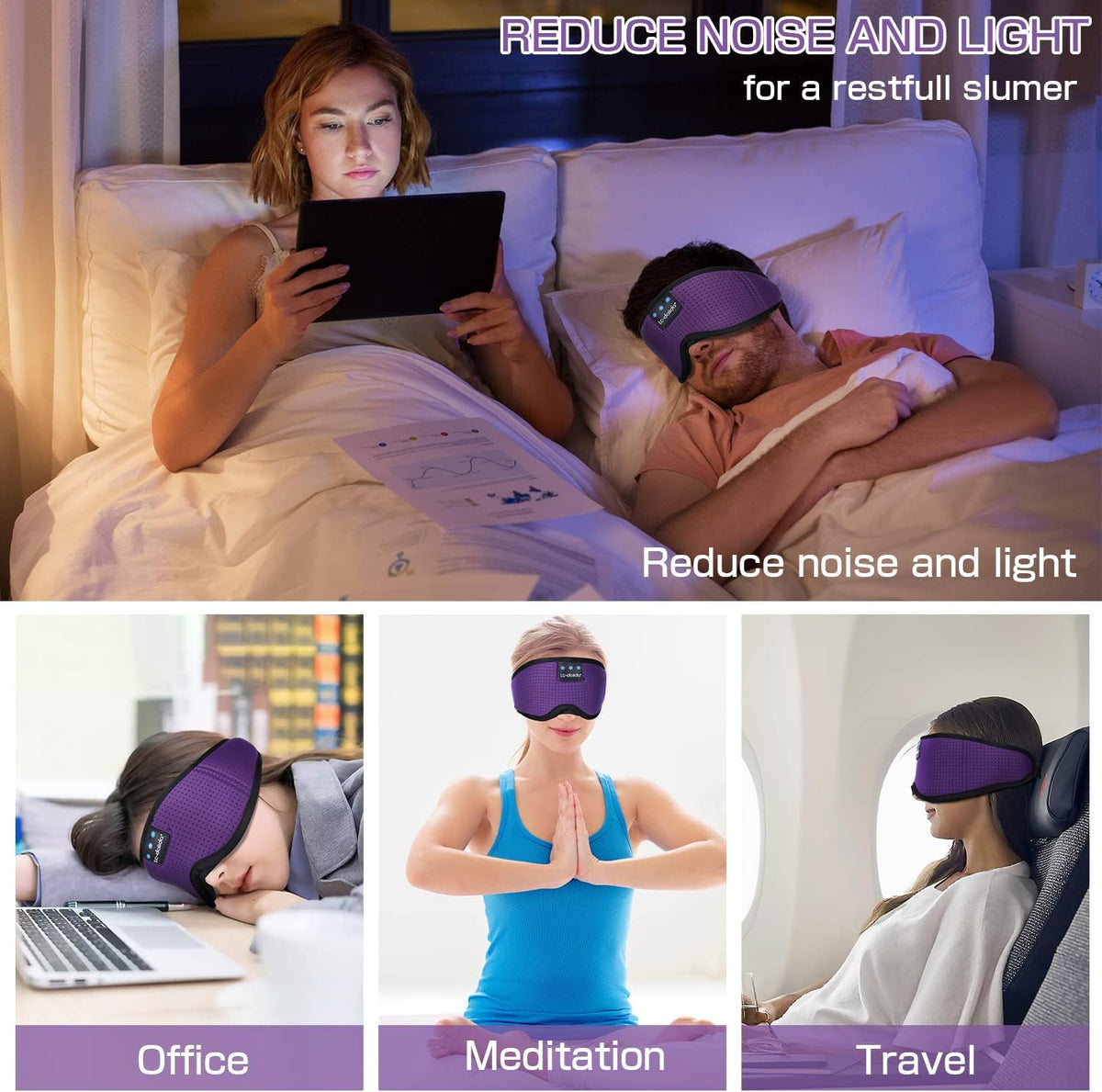 Sleep Headphones, 3D Sleep Mask Bluetooth Wireless Music Eye Mask, Sleeping Headphones for Side Sleepers Sleep Mask with Bluetooth Headphones Ultra-Thin Stereo Speakers Perfect for Sleeping