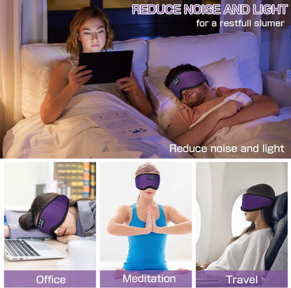 Sleep Headphones, 3D Sleep Mask Bluetooth Wireless Music Eye Mask, Sleeping Headphones for Side Sleepers Sleep Mask with Bluetooth Headphones Ultra-Thin Stereo Speakers Perfect for Sleeping