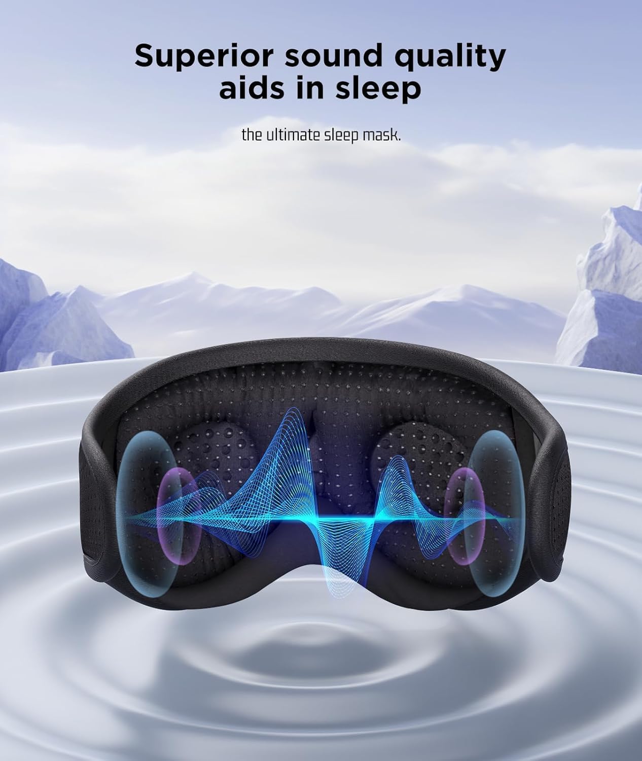 Sleep Headphones, 3D Sleep Mask Bluetooth Wireless Music Eye Mask, Sleeping Headphones for Side Sleepers Sleep Mask with Bluetooth Headphones Ultra-Thin Stereo Speakers Perfect for Sleeping
