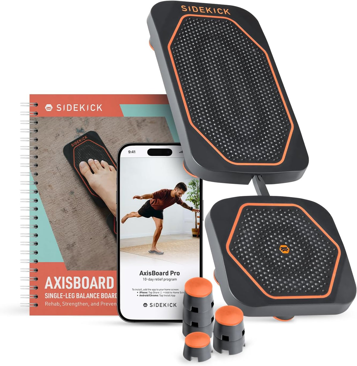 AxisBoard Balance Board for Foot & Ankle Rehab | PT Training System with Exercise Programs for Plantar Fasciitis, Achilles Pain & Ankle Sprains | App + Guide Included