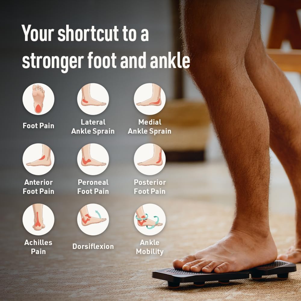 AxisBoard Balance Board for Foot & Ankle Rehab | PT Training System with Exercise Programs for Plantar Fasciitis, Achilles Pain & Ankle Sprains | App + Guide Included