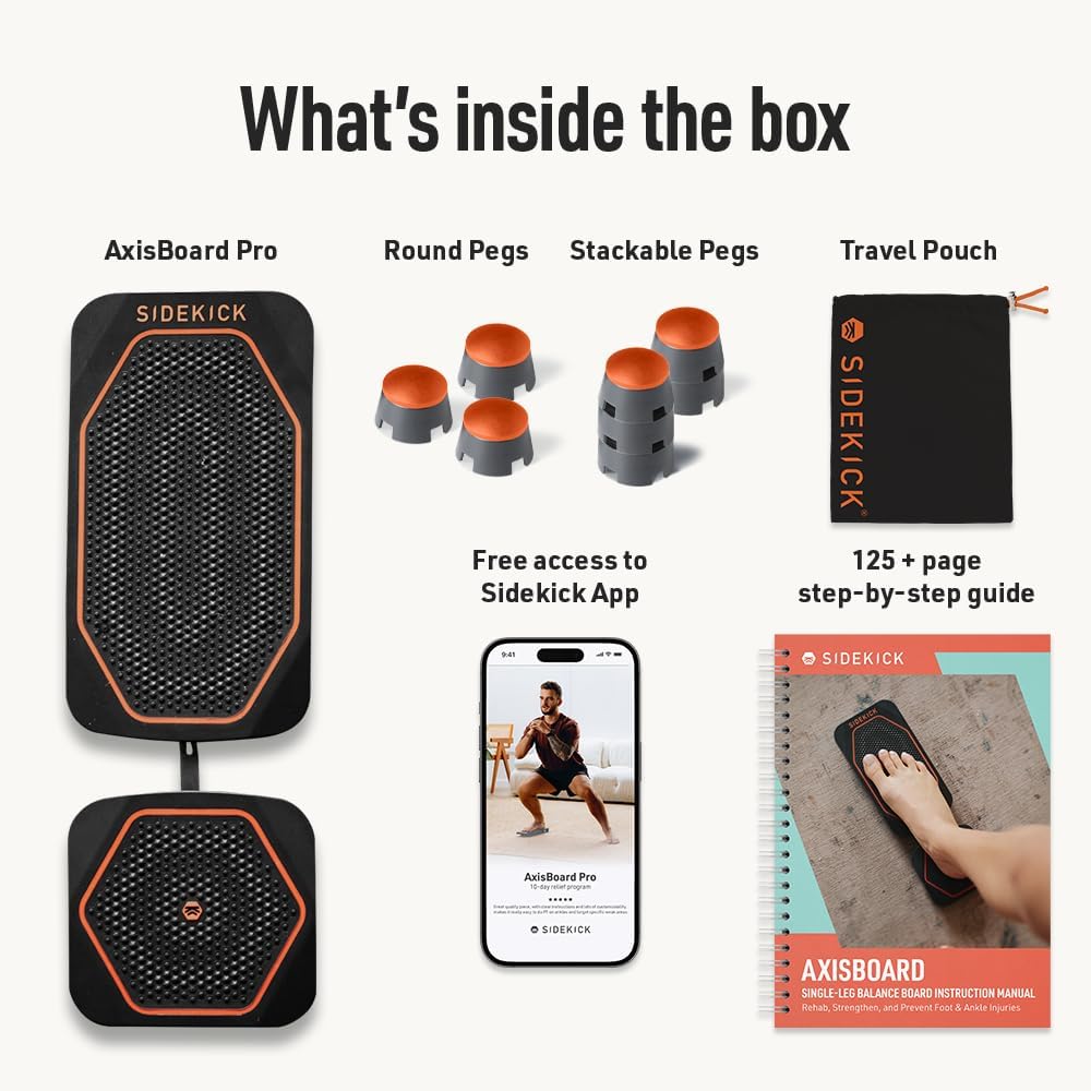 AxisBoard Balance Board for Foot & Ankle Rehab | PT Training System with Exercise Programs for Plantar Fasciitis, Achilles Pain & Ankle Sprains | App + Guide Included