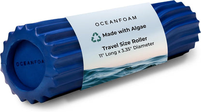 Ripple Travel Foam Roller (11" x 3.35") Firm Mini Foam Roller for Physical Therapy, Deep Tissue Massage, Back Pain - High Density, Ergonomic Wave Textured - Yoga, Pilates, Exercise (Seafoam) - Colors B