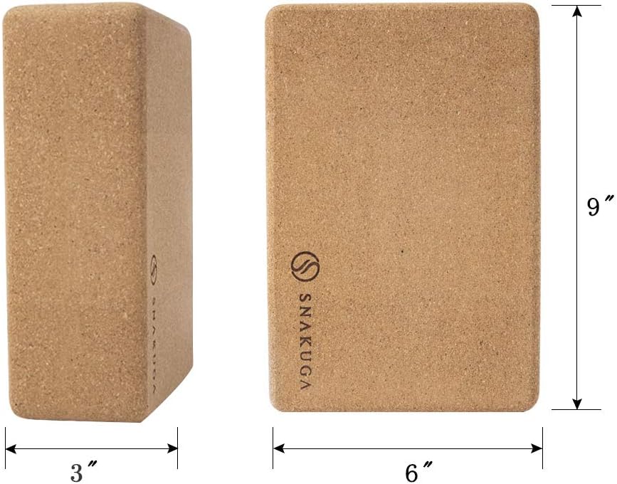Cork Yoga Block 2 Pack for Pilates, 4'' or 3'' Non-Slip & High Density Blocks for Meditation, Fitness and Stretching, Supportive and Flexibility Brick for Improve Poses Balance