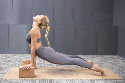 Cork Yoga Block 2 Pack for Pilates, 4'' or 3'' Non-Slip & High Density Blocks for Meditation, Fitness and Stretching, Supportive and Flexibility Brick for Improve Poses Balance