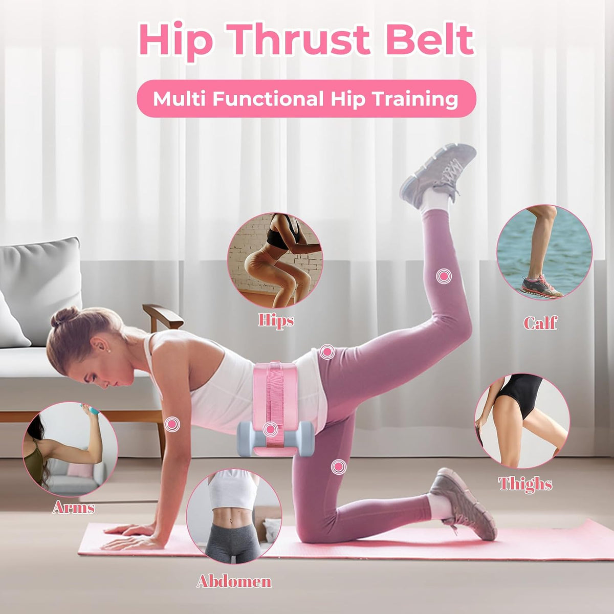 Pilates Ring Set for Home Workout -13'' Pilates Fitness Circle & Ball, Hip Thrust Belt, Resistance Bands, Grip Socks, Bag, Pilates Equipment Kit for Woman, Suitable for Full Body
