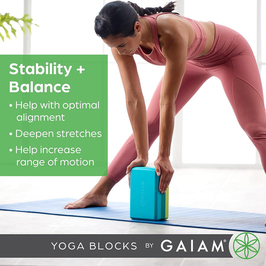 Yoga Block - Supportive Latex-Free Eva Foam - Soft Non-Slip Surface with Beveled Edges for Yoga, Pilates, Meditation