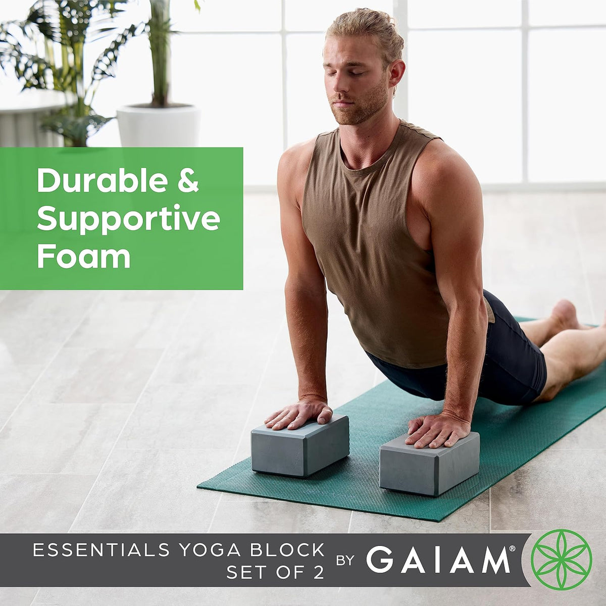 Yoga Block - Supportive Latex-Free Eva Foam - Soft Non-Slip Surface with Beveled Edges for Yoga, Pilates, Meditation