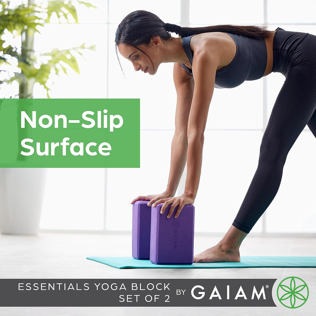 Yoga Block - Supportive Latex-Free Eva Foam - Soft Non-Slip Surface with Beveled Edges for Yoga, Pilates, Meditation