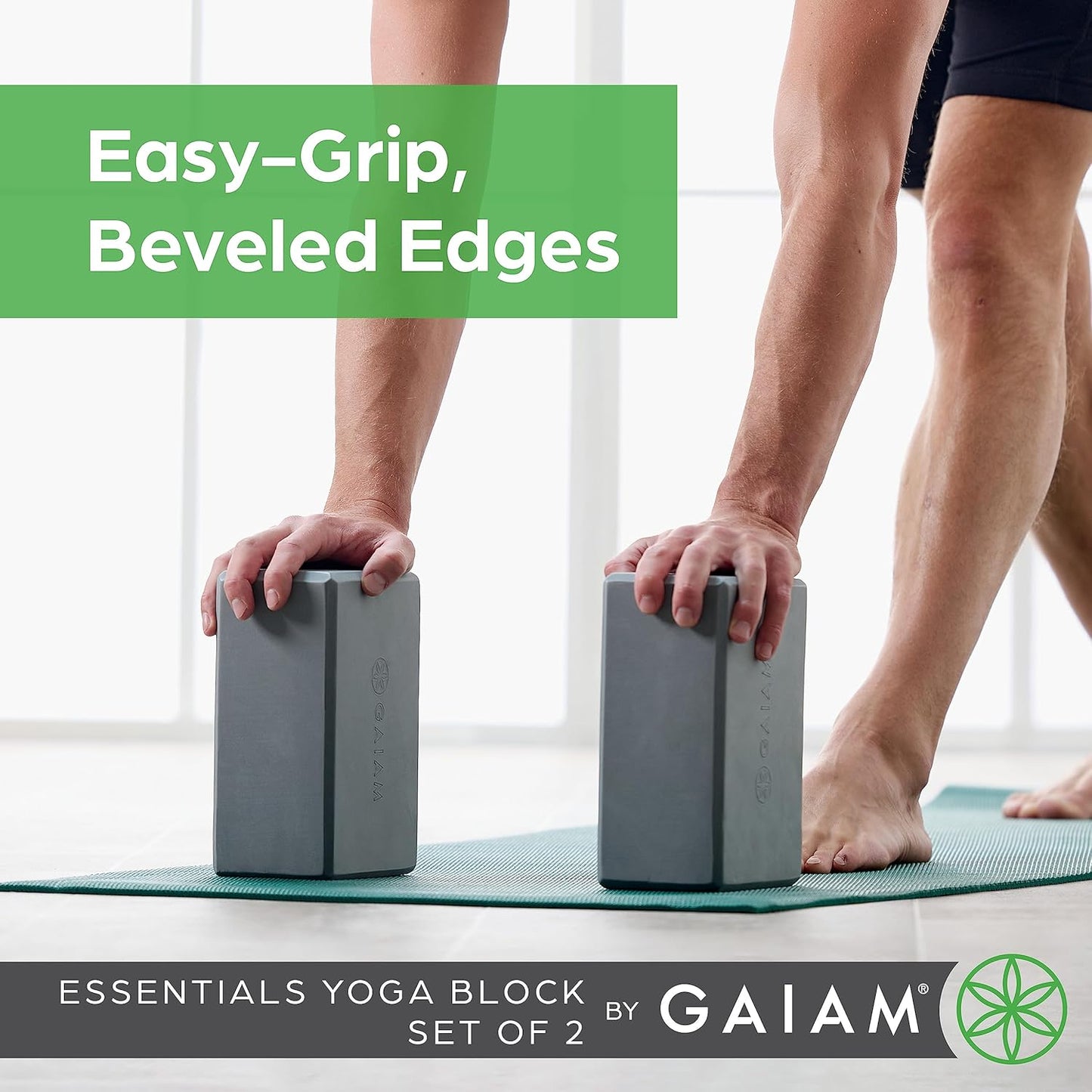 Yoga Block - Supportive Latex-Free Eva Foam - Soft Non-Slip Surface with Beveled Edges for Yoga, Pilates, Meditation