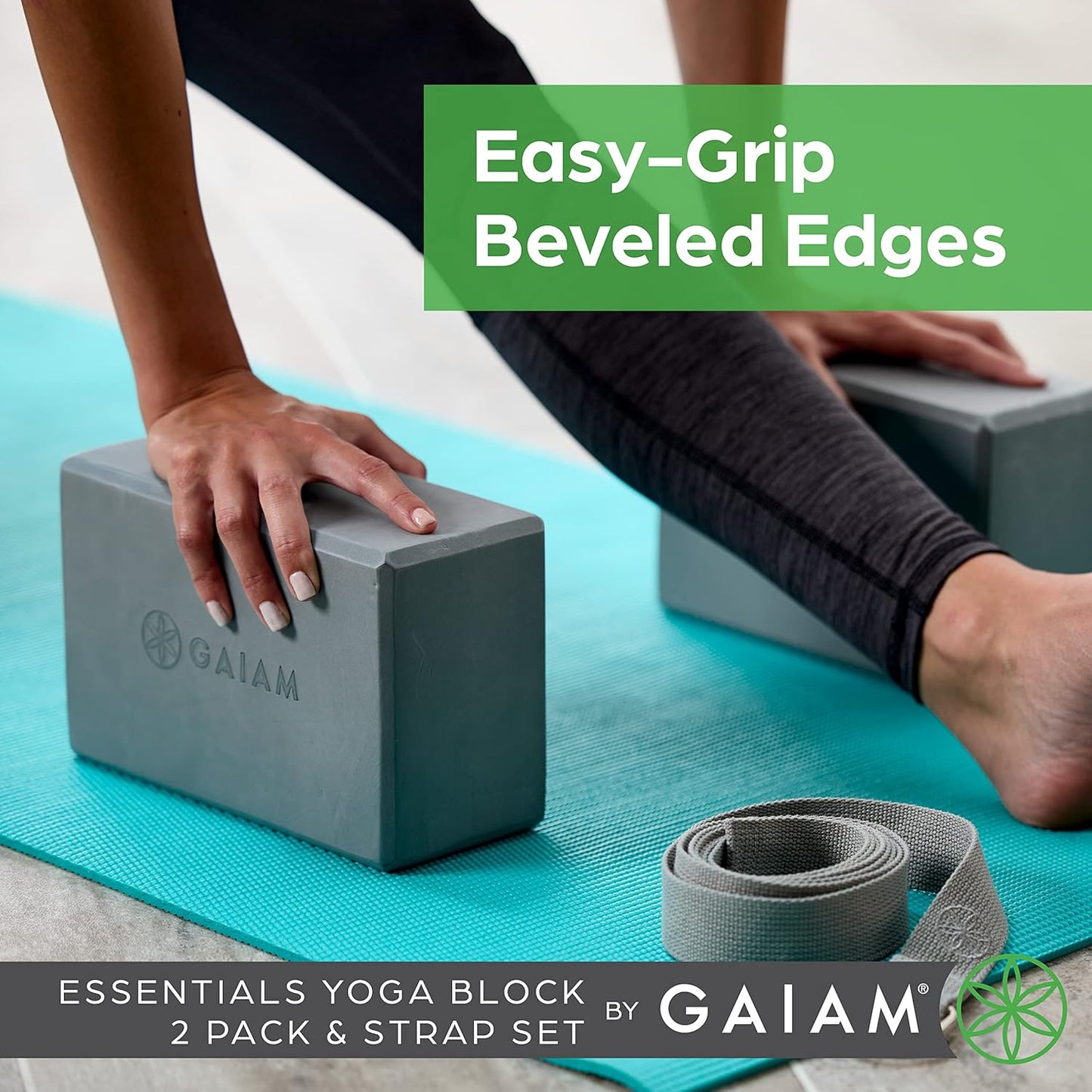 Yoga Block - Supportive Latex-Free Eva Foam - Soft Non-Slip Surface with Beveled Edges for Yoga, Pilates, Meditation