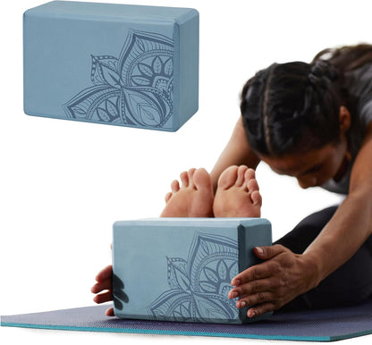 Yoga Block - Supportive Latex-Free Eva Foam - Soft Non-Slip Surface with Beveled Edges for Yoga, Pilates, Meditation