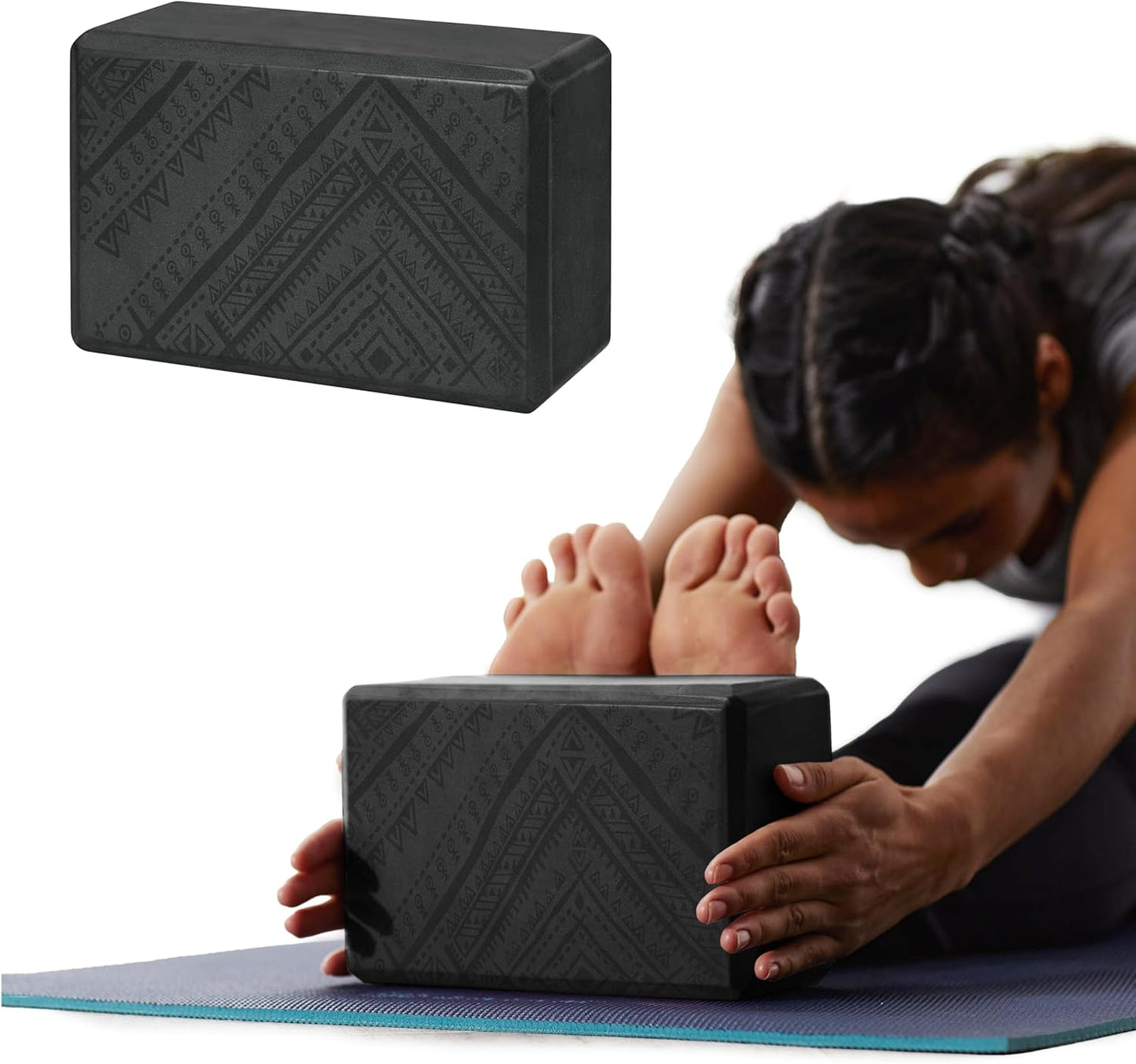 Yoga Block - Supportive Latex-Free Eva Foam - Soft Non-Slip Surface with Beveled Edges for Yoga, Pilates, Meditation