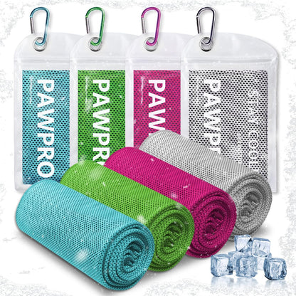 4 Pack Cooling Towels, Soft Breathable Cooling Towels for Neck and Face
