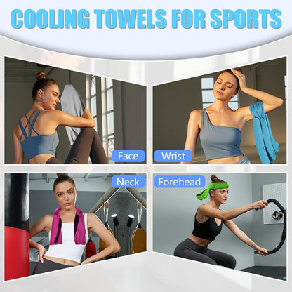 4 Pack Cooling Towels, Soft Breathable Cooling Towels for Neck and Face