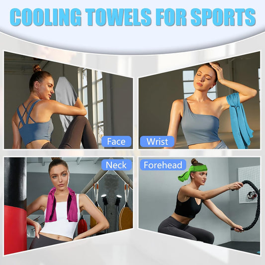 4 Pack Cooling Towels, Soft Breathable Cooling Towels for Neck and Face