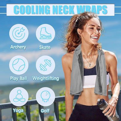 4 Pack Cooling Towels, Soft Breathable Cooling Towels for Neck and Face