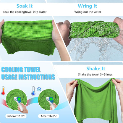 4 Pack Cooling Towels, Soft Breathable Cooling Towels for Neck and Face