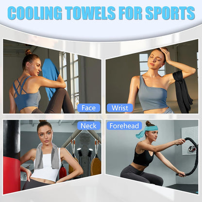 4 Pack Cooling Towels, Soft Breathable Cooling Towels for Neck and Face