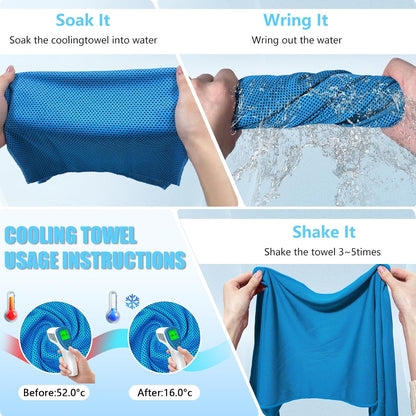 4 Pack Cooling Towels, Soft Breathable Cooling Towels for Neck and Face