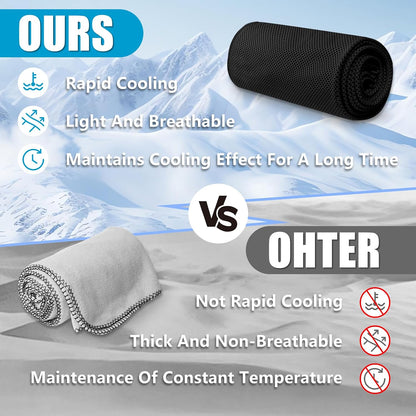 4 Pack Cooling Towels, Soft Breathable Cooling Towels for Neck and Face