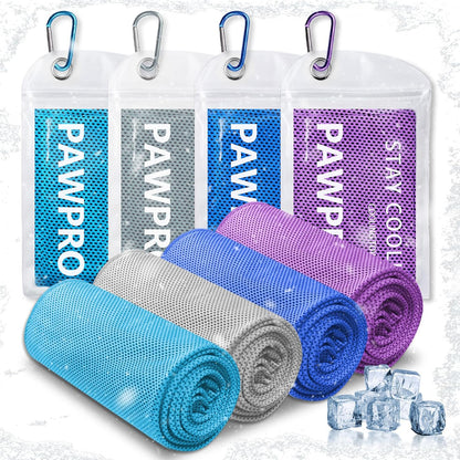 4 Pack Cooling Towels, Soft Breathable Cooling Towels for Neck and Face