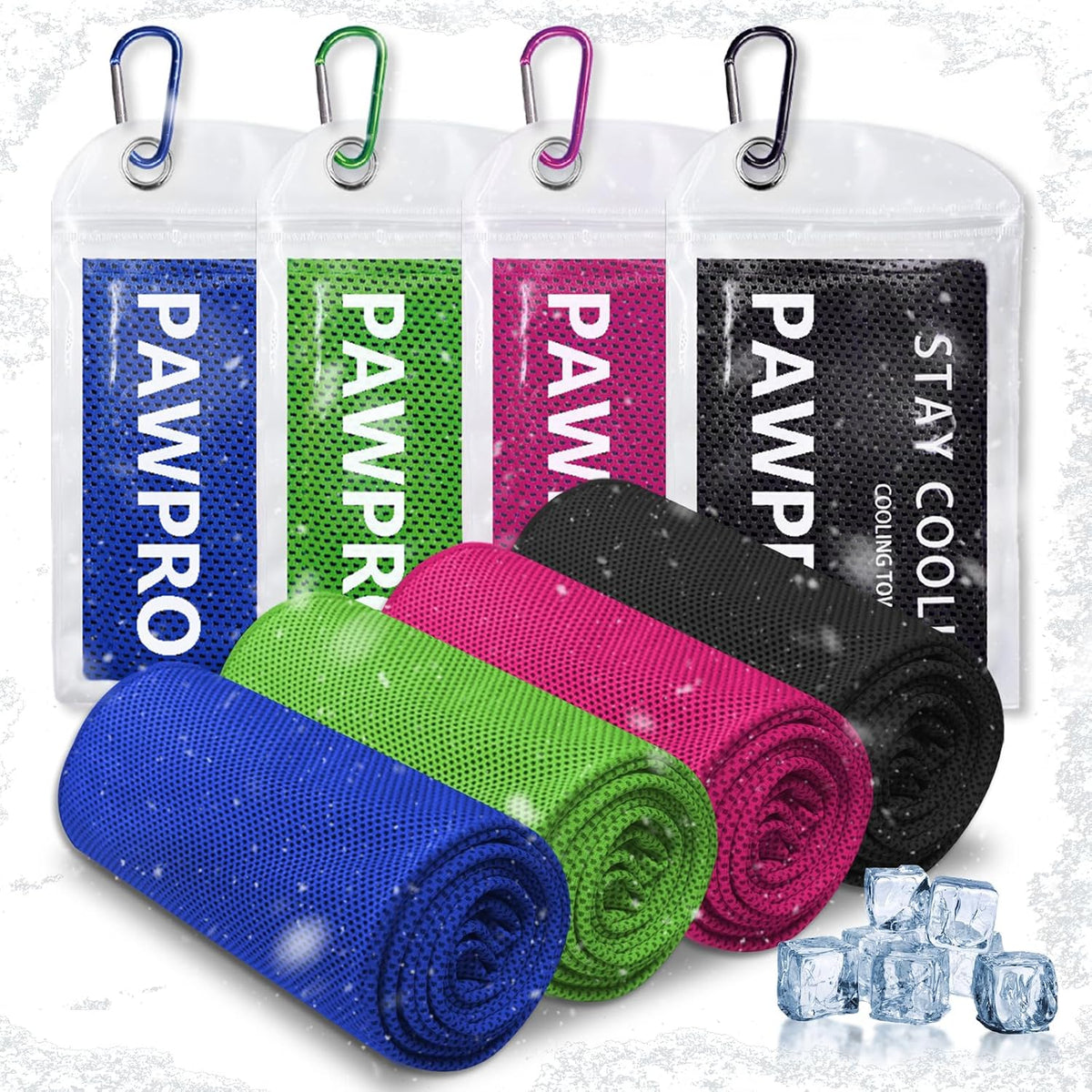 4 Pack Cooling Towels, Soft Breathable Cooling Towels for Neck and Face