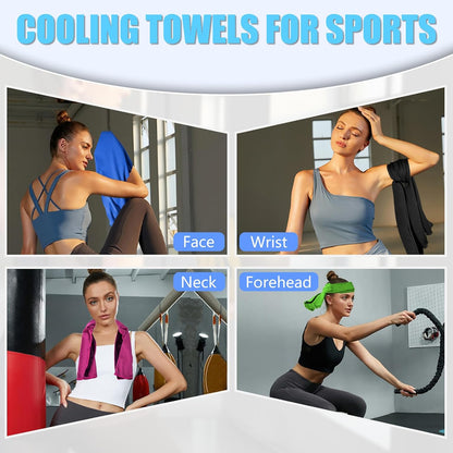 4 Pack Cooling Towels, Soft Breathable Cooling Towels for Neck and Face