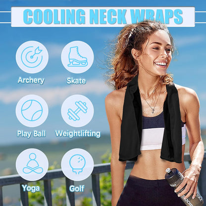 4 Pack Cooling Towels, Soft Breathable Cooling Towels for Neck and Face
