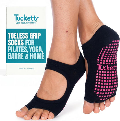Allegro Toeless Pilates Socks with Grips for Women, Non-Slip Open-Toe Grip Socks, Yoga, Barre, Dance, Reformer, Home