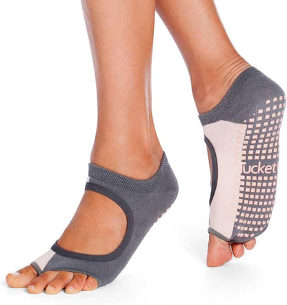 Allegro Toeless Pilates Socks with Grips for Women, Non-Slip Open-Toe Grip Socks, Yoga, Barre, Dance, Reformer, Home