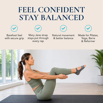 Allegro Toeless Pilates Socks with Grips for Women, Non-Slip Open-Toe Grip Socks, Yoga, Barre, Dance, Reformer, Home