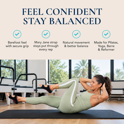 Allegro Toeless Pilates Socks with Grips for Women, Non-Slip Open-Toe Grip Socks, Yoga, Barre, Dance, Reformer, Home