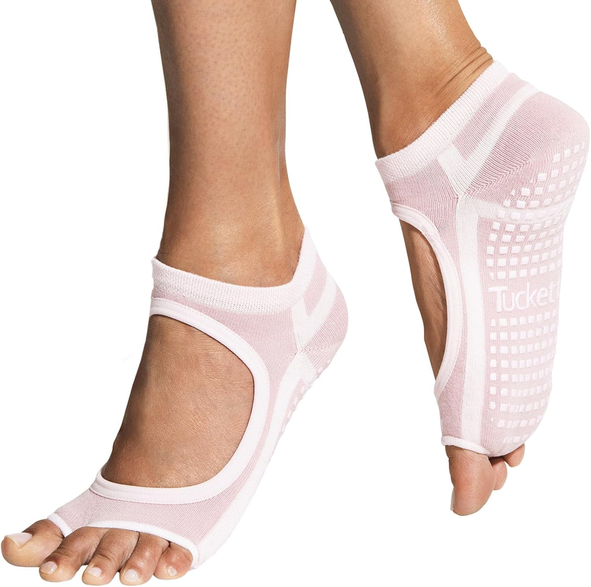 Allegro Toeless Pilates Socks with Grips for Women, Non-Slip Open-Toe Grip Socks, Yoga, Barre, Dance, Reformer, Home