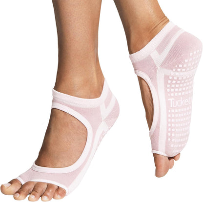 Allegro Toeless Pilates Socks with Grips for Women, Non-Slip Open-Toe Grip Socks, Yoga, Barre, Dance, Reformer, Home