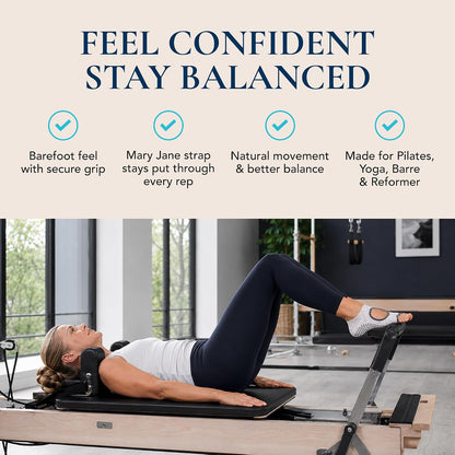 Allegro Toeless Pilates Socks with Grips for Women, Non-Slip Open-Toe Grip Socks, Yoga, Barre, Dance, Reformer, Home