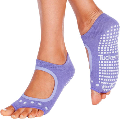 Allegro Toeless Pilates Socks with Grips for Women, Non-Slip Open-Toe Grip Socks, Yoga, Barre, Dance, Reformer, Home