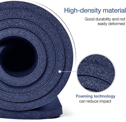 Yoga Mat Non Slip NBR Extra Thick Yoga Mat, 72"L x 32"/24"W x 0.6"/0.4"TH (185cm x 80cm/61cm x 15mm/10mm), Anti-Tear Exercise Mat with Carrying Strap and Bag, Workout Mats for Yoga, Pilates
