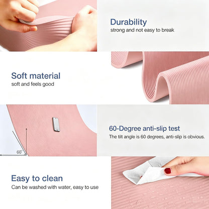 Yoga Mat Non Slip NBR Extra Thick Yoga Mat, 72"L x 32"/24"W x 0.6"/0.4"TH (185cm x 80cm/61cm x 15mm/10mm), Anti-Tear Exercise Mat with Carrying Strap and Bag, Workout Mats for Yoga, Pilates