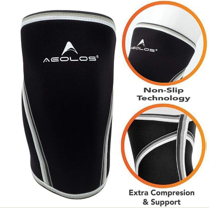 Knee Sleeves (1 Pair)，7mm Compression Knee Braces for Heavy-Lifting,Squats,Gym and Other Sports (Large, Black)