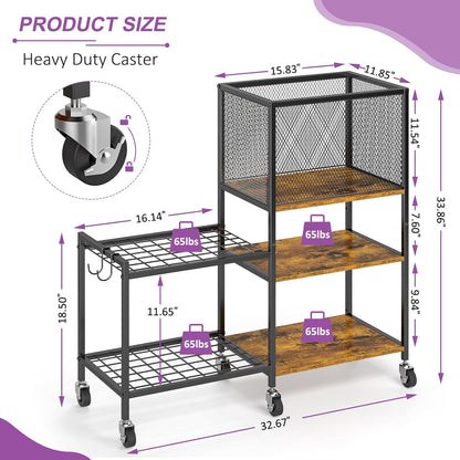 Dumbbell Rack, Yoga Mat Storage Holder, Home Gym Storage Rack, Workout Equipment Storage Organizer, Weight Storage Holder Rack with Hooks and Wheels