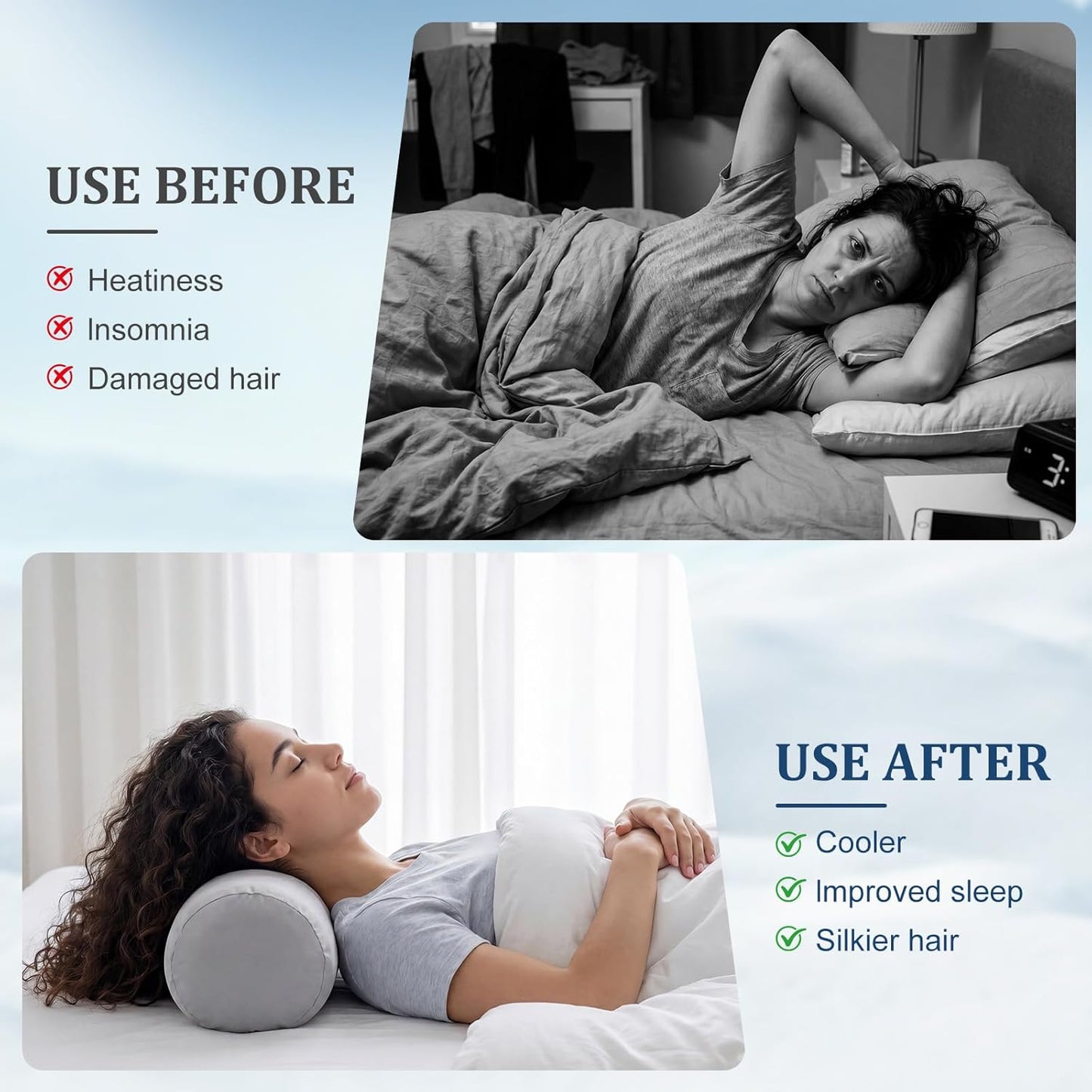 2 Pcs Neck Roll Pillow Case, 16 X 6 Inch Short Plush Gray